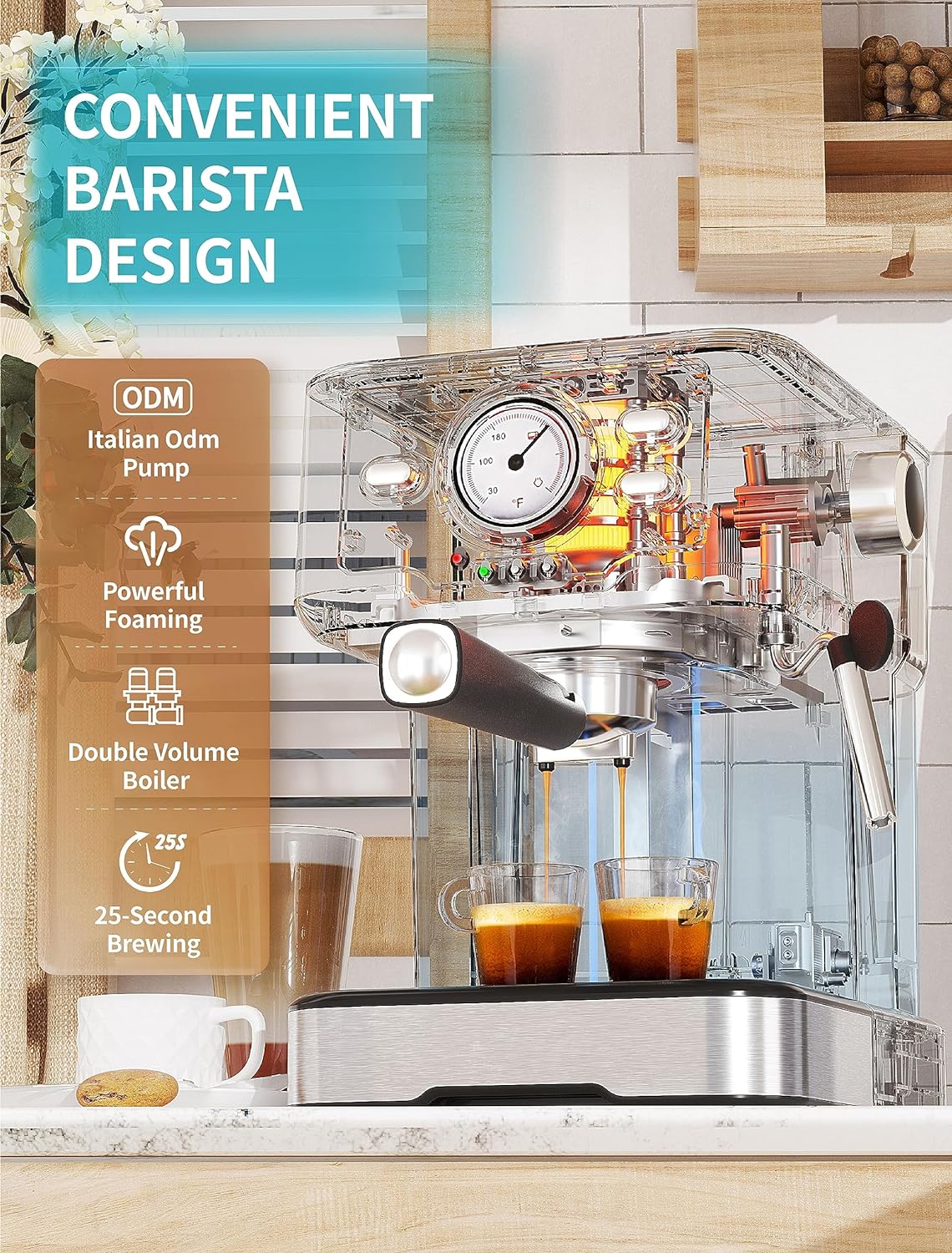 Gevi 15 Bar Espresso Achine, Espresso And Cappuccino Achine For Hoe