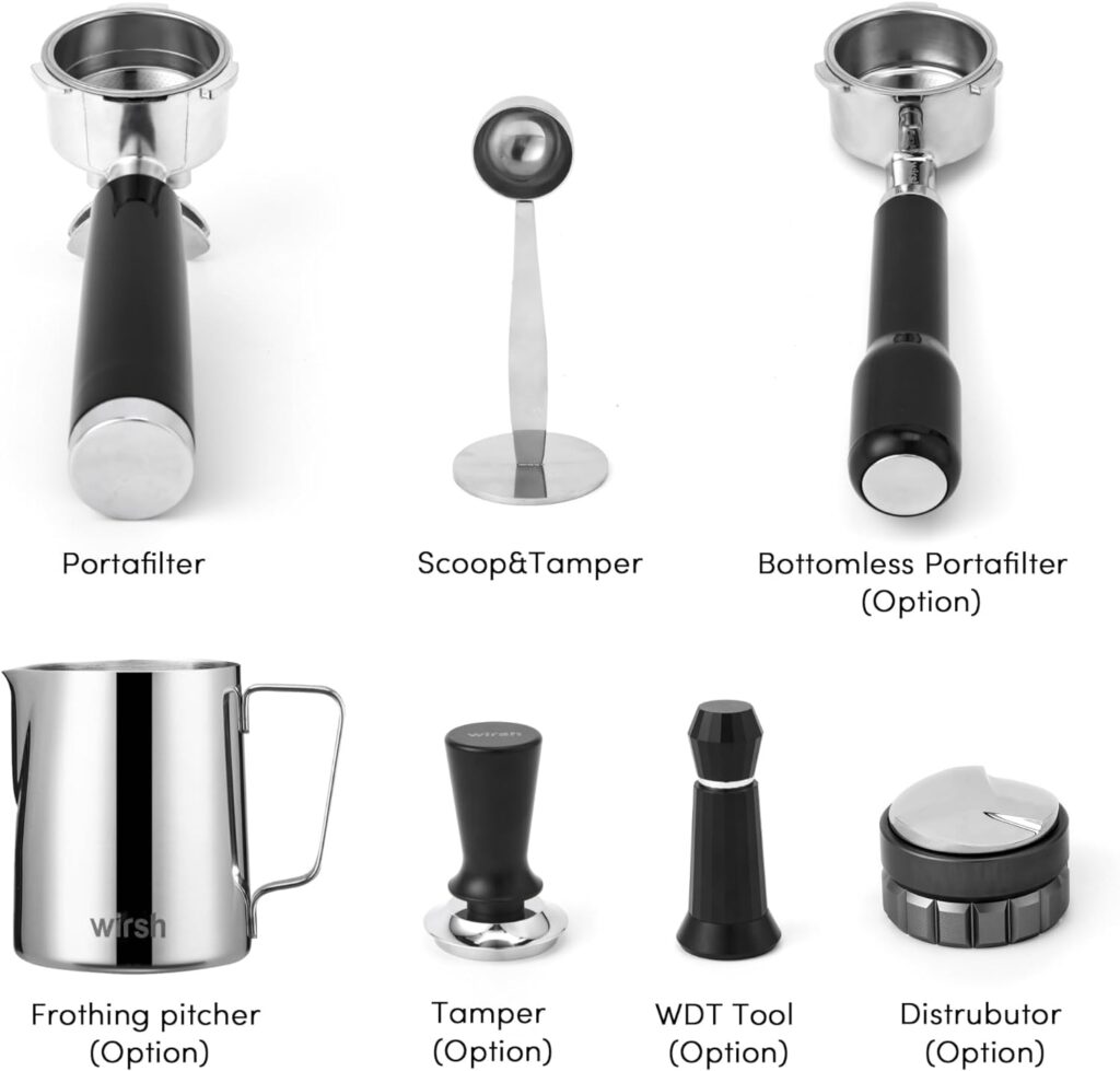 wirsh Espresso Machine, 20 Bar Espresso Maker with Plastic Free Portafitler and Steamer for Latte and Cappuccino,Expresso Coffee Machine with Pressure Gauge,Touch Screen (Home Barista Plus) wirsh Espresso Machine, 20 Bar Espresso Maker with Plastic Free Portafitler and Steamer for Latte and Cappuccino,Expresso Coffee Machine with Pressure Gauge,Touch Screen (Home Barista Plus)