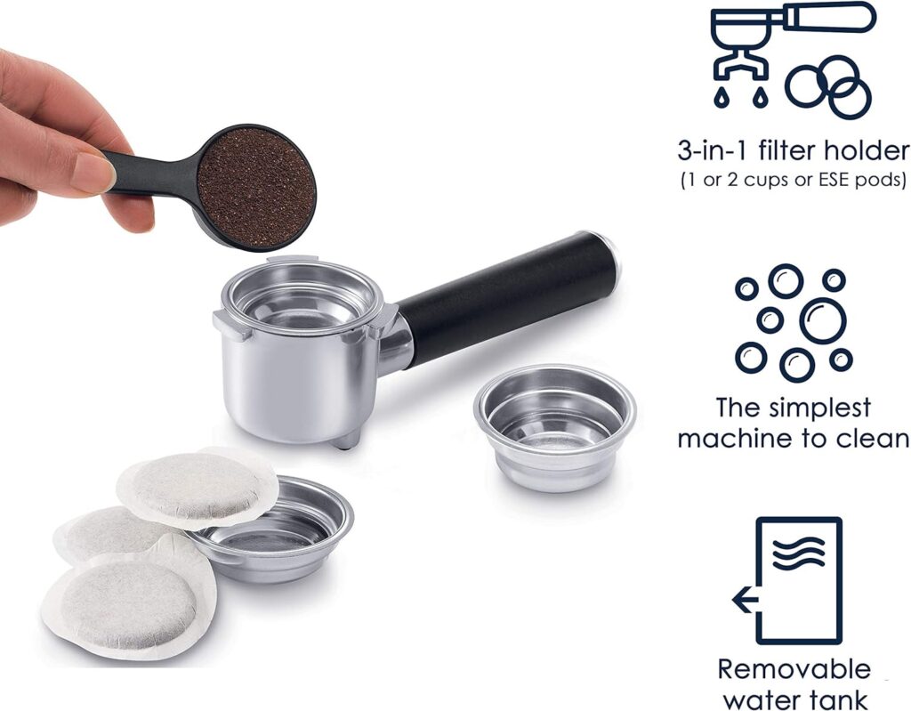 DeLonghi ECP3120 15 Bar Espresso Machine with Advanced Cappuccino System, 9.6 x 7.2 x 11.9 inches, Black/Stainless Steel DeLonghi ECP3120 15 Bar Espresso Machine with Advanced Cappuccino System, 9.6 x 7.2 x 11.9 inches, Black/Stainless Steel