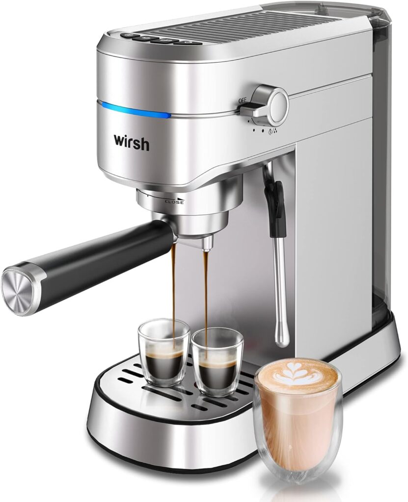 wirsh Espresso Machine,Espresso Maker with Commercial Steamer for Latte and Cappuccino,Expresso Coffee Machine with 42 oz Removable Water Tank,Stainless Steel (Home Barista) wirsh Espresso Machine,Espresso Maker with Commercial Steamer for Latte and Cappuccino,Expresso Coffee Machine with 42 oz Removable Water Tank,Stainless Steel (Home Barista)