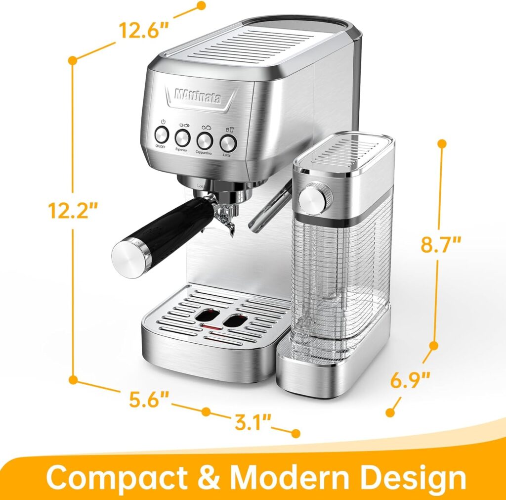 Espresso Machine, 20 BAR Espresso Maker with Milk Frother/Steam Wand, Compact Cappuccino Machine with 48oz Removable Water Tank, Valentines Day Gifts for Him/Her Espresso Machine, 20 BAR Espresso Maker with Milk Frother/Steam Wand, Compact Cappuccino Machine with 48oz Removable Water Tank, Valentines Day Gifts for Him/Her