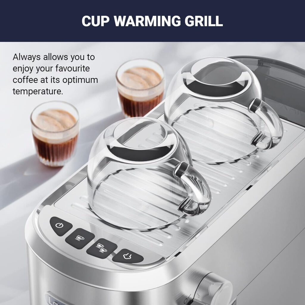 Laekerrt Espresso Machine 20 Bar Espresso Maker CMEP02 with Milk Frother Steamer, Home Expresso Coffee Machine for Cappuccino and Latte (Silver, Stainless Steel) Gift for Men, Coffee Lovers, 1350W Laekerrt Espresso Machine 20 Bar Espresso Maker CMEP02 with Milk Frother Steamer, Home Expresso Coffee Machine for Cappuccino and Latte (Silver, Stainless Steel) Gift for Men, Coffee Lovers, 1350W