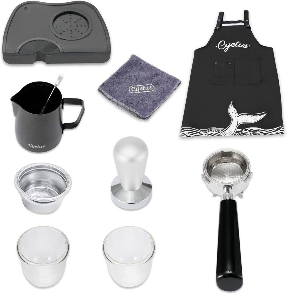 CYETUS All in One Espresso Machine for Home Barista CYK7601, Coffee Grinder, Milk Steam Frother Wand, for Espresso, Cappuccino and Latte, Black CYETUS All in One Espresso Machine for Home Barista CYK7601, Coffee Grinder, Milk Steam Frother Wand, for Espresso, Cappuccino and Latte, Black